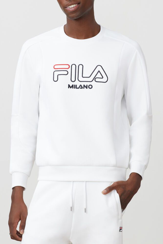 Fila Milano Neoprene White Sweatshirt Mens - NZ 54607-ZUXJ